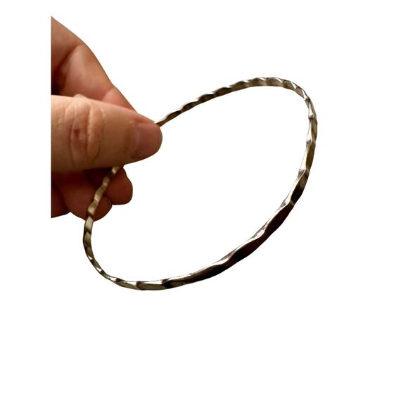 Sterling Silver Thin Bangle Bracelet Stacker - Picture 3 of 7